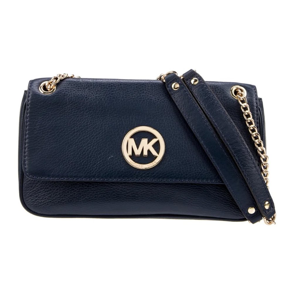 Michael Kors Fulton Jet Set Chain Shoulder Bag | Black Leather